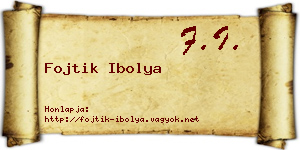 Fojtik Ibolya névjegykártya