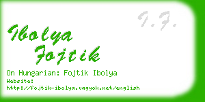 ibolya fojtik business card